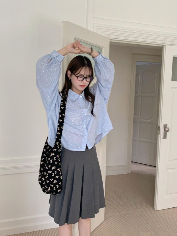 戀夏花語莊園 花花短版襯衫 氣質溫柔 顯瘦百搭襯衫（2色） 