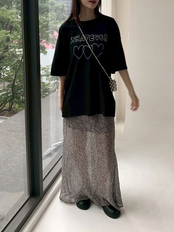 自訂款 豹紋也能很溫柔 氣質豹紋裙（半透明） 