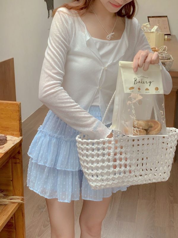 叛逆少女的甜美排扣罩衫 (3色) 