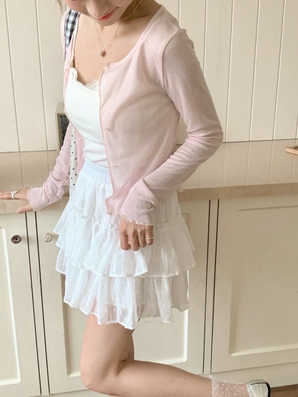 輕甜蜜糖 提花甜美蛋糕裙 