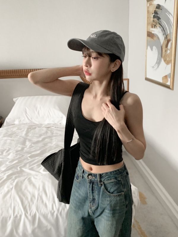 涼爽計畫  冰肌收副乳細肩帶背心（胸墊可拆） 3色 
