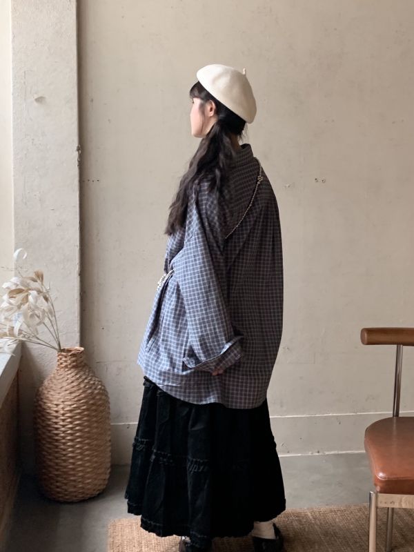 倫敦情人 復古低調格紋寬鬆襯衫 (3色) 