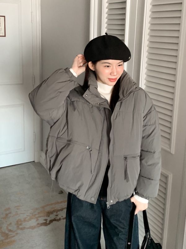 軟萌暖泡泡 石墨稀短版羽絨感外套 