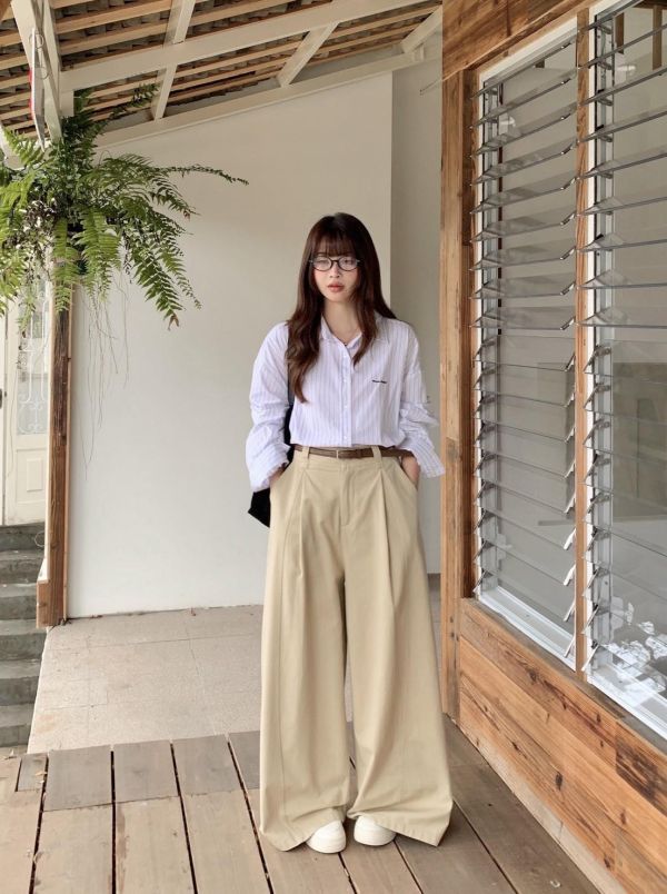 質感通勤高腰西裝褲 附皮帶百搭西裝褲（3色） 