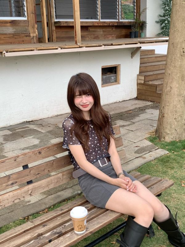 櫻桃糖心 網紗上衣  韓系印花透膚打底衫 百搭短袖（4色） 