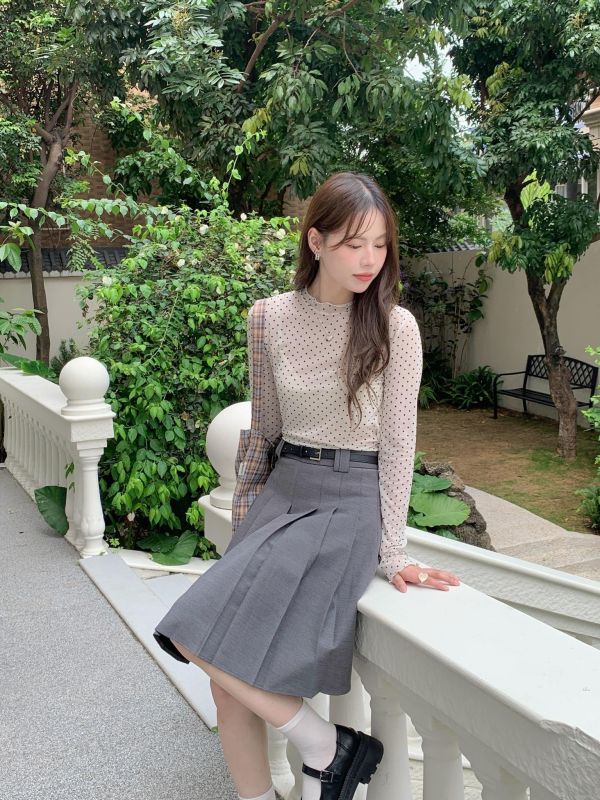 慵懶夜色感點點透膚上衣 微性感內搭 修身打底 （3色） 