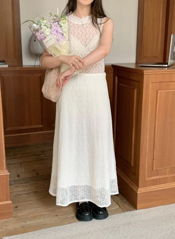 晨曦花園 高腰修身長裙 氣質垂墜感 顯瘦百搭長裙（2色） 