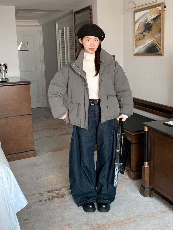 軟萌暖泡泡 石墨稀短版羽絨感外套 