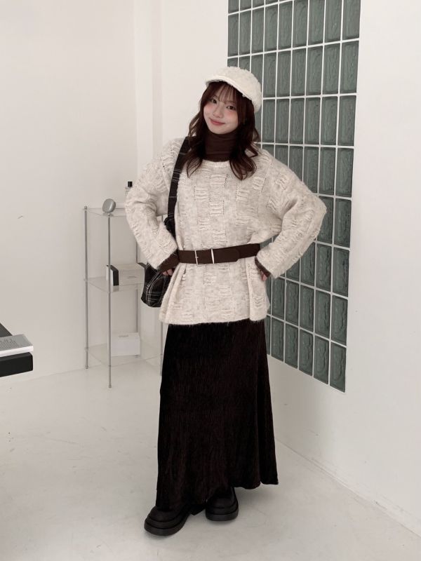 霧光裡的溫柔身影 亮絲壓紋魚尾長裙 修身顯瘦 垂墜感滿分 （3色） 