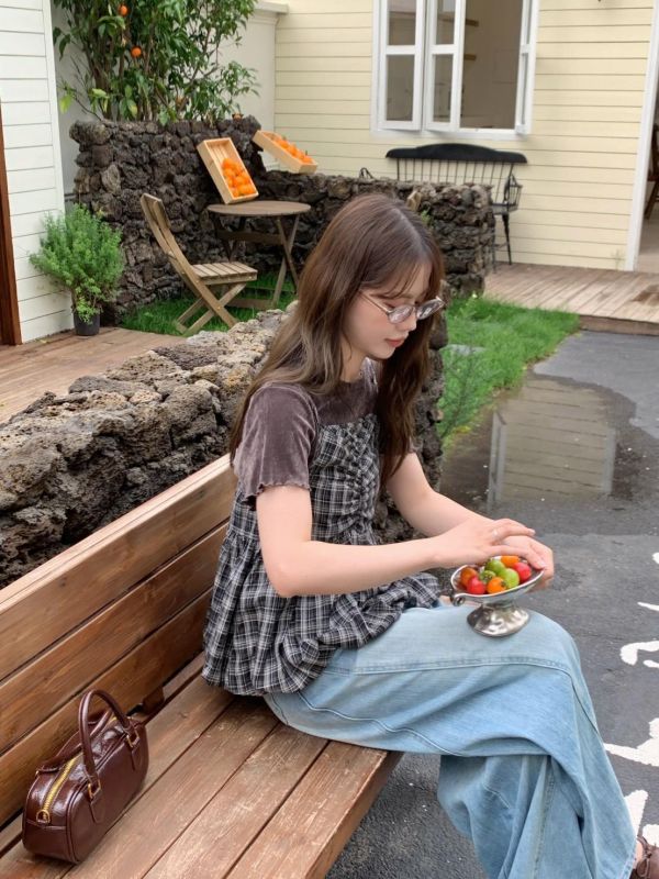 午後書店日常 格紋細肩澎感背心（3色） 