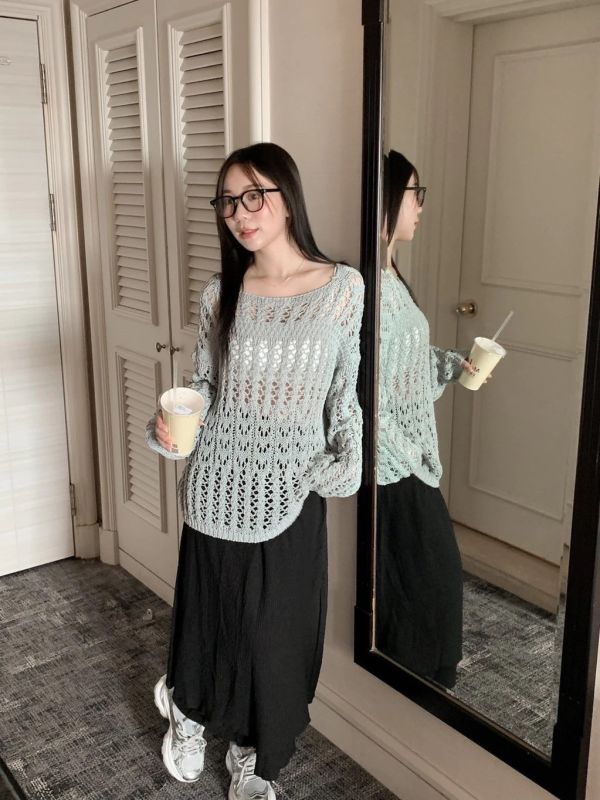 輕甜美感 優雅提花鬆緊腰層次長裙 