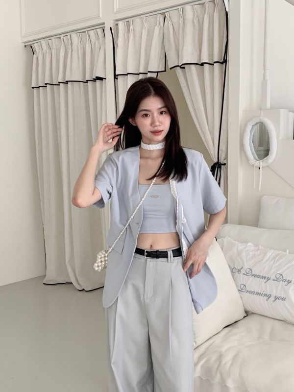 柔和率性 涼感繞脖西裝外套（附綁帶） 