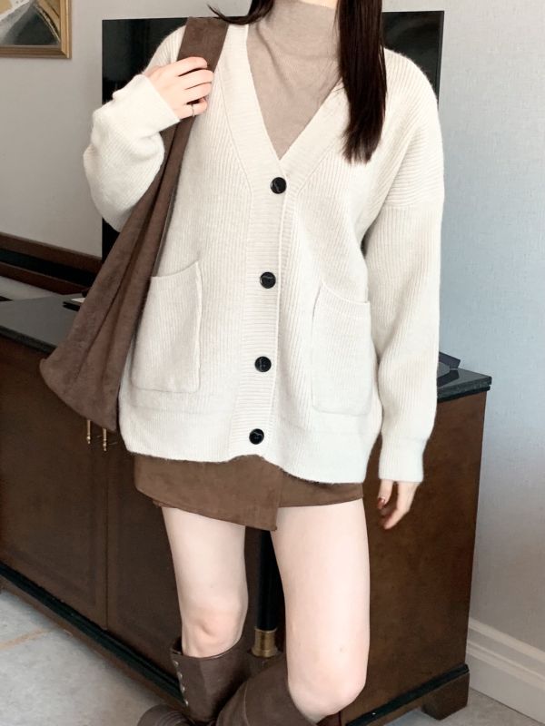 聖水洞溫柔女孩 厚磅針織外套 