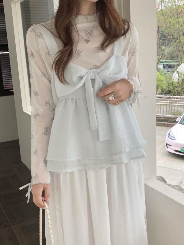 聖水洞花語背心 韓系甜妹背心 荷葉背心 顯瘦背心 百搭上衣（2色） 