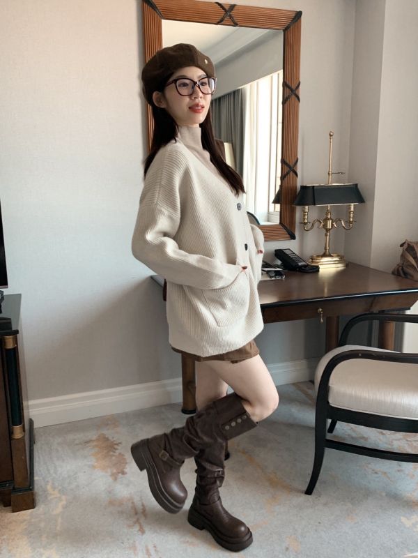 聖水洞溫柔女孩 厚磅針織外套 