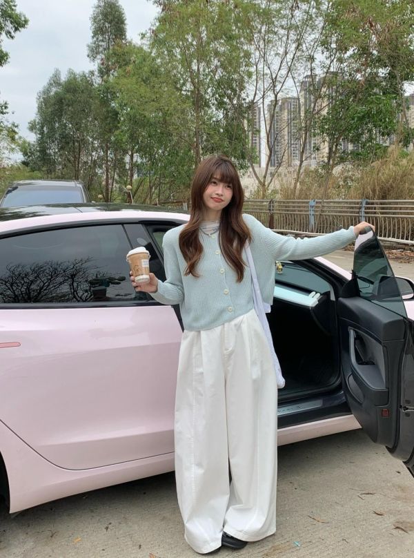 質感通勤高腰西裝褲 附皮帶百搭西裝褲（3色） 