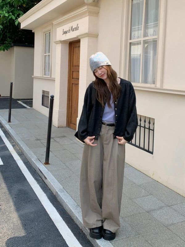 深焙秋日手札 棉質排扣罩衫＋背心兩件套 日系條紋開襟外套 秋季層次穿搭 （4色） 