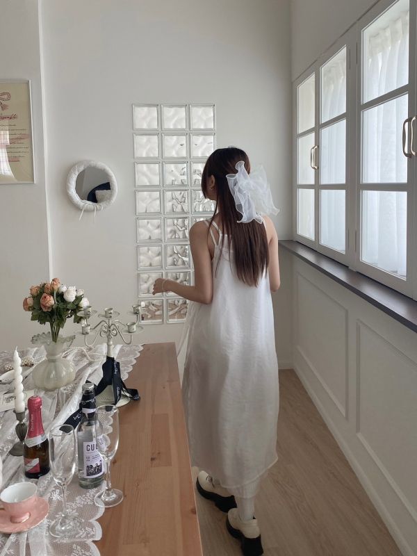 仙女的微光澤感兩件式長洋裝﻿ 