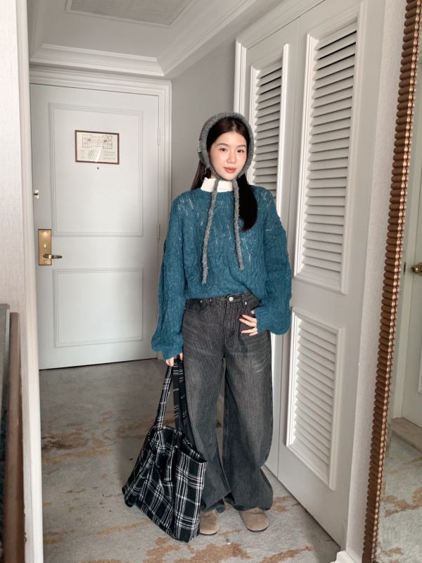 自訂款 奶油編織 立體麻花厚針織上衣 顯瘦寬鬆款（3色） 