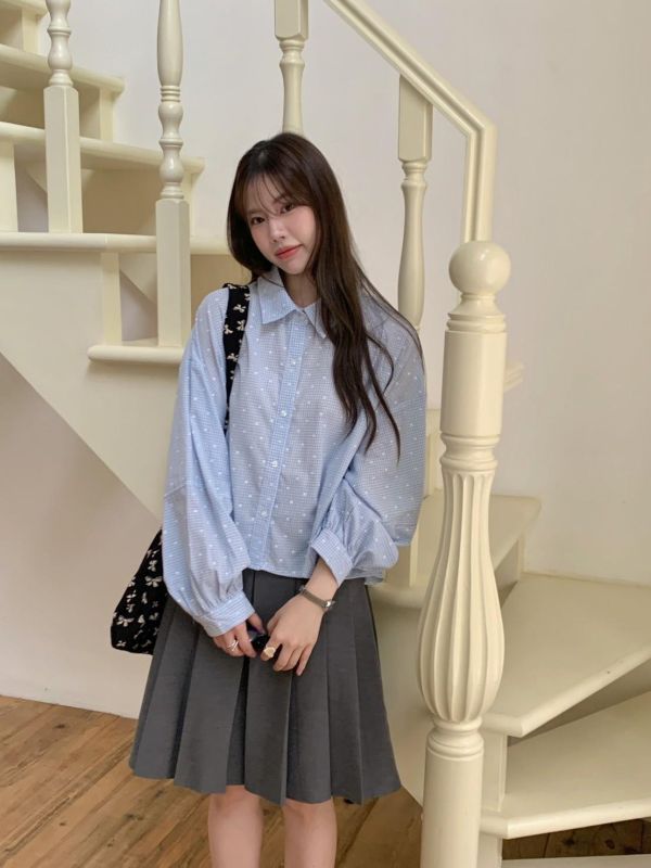 戀夏花語莊園 花花短版襯衫 氣質溫柔 顯瘦百搭襯衫（2色） 