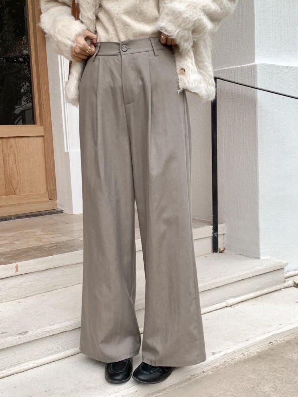 紳士起源 韓系洗水麻棉寬褲 垂墜顯瘦直筒 高腰修身 涼感不悶 通勤日常必收（5色） 