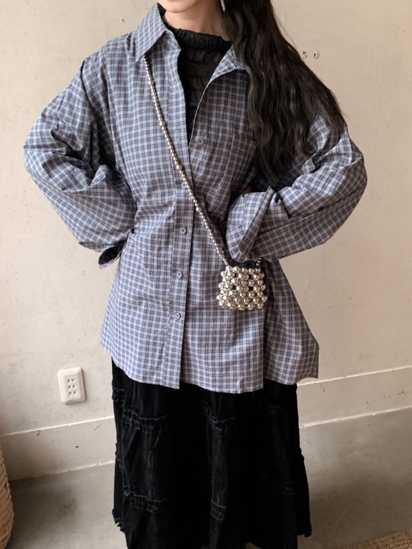 倫敦情人 復古低調格紋寬鬆襯衫 (3色) 