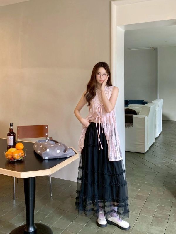 月光玫瑰背心 法式荷葉蕾絲背心 歐式婚禮穿搭（4色） 