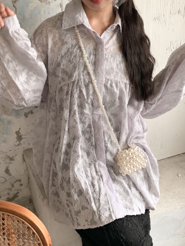 秋日楓葉唯美透膚襯衫 (3色) 婚禮穿搭必備 