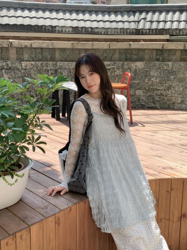 月光輕紗細肩背心 韓系透膚感蕾絲背心（3色） 