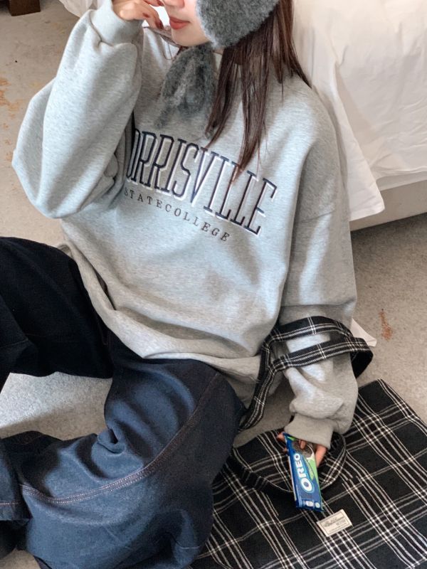 首爾校園日常 韓系字母大學T 休閒百搭 