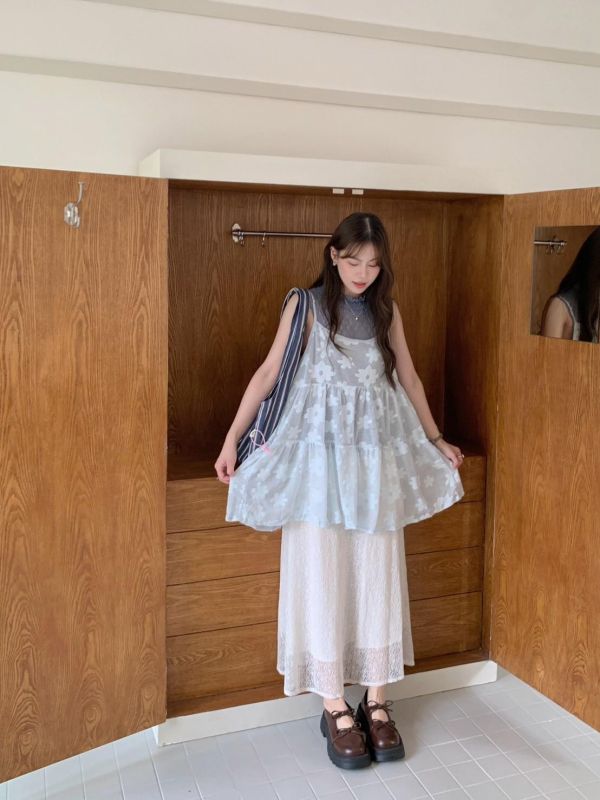 晨曦花園 高腰修身長裙 氣質垂墜感 顯瘦百搭長裙（2色） 