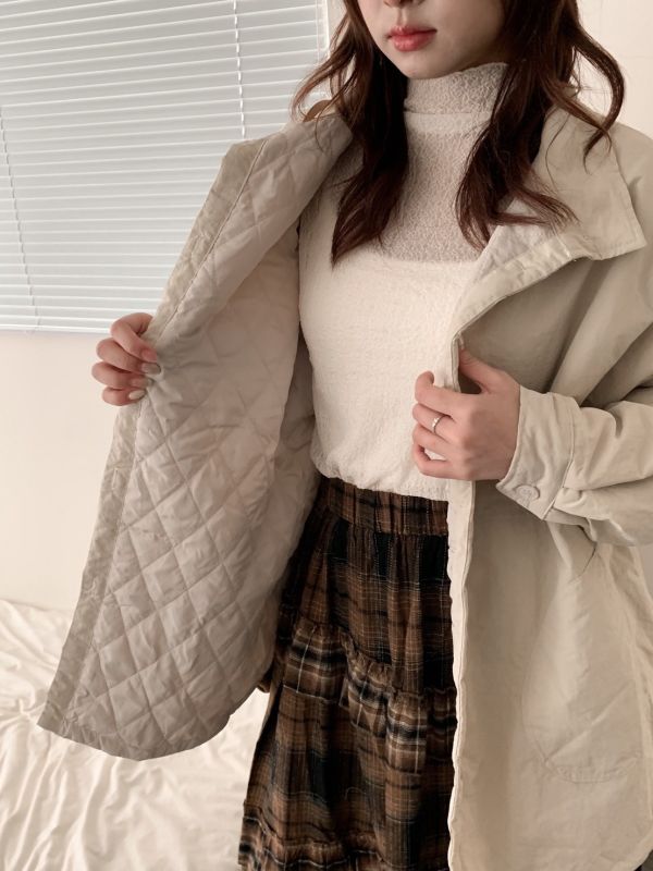 自訂款 極簡系女孩必備外套 立領壓褶棉面 寬鬆防風版型（3色） 