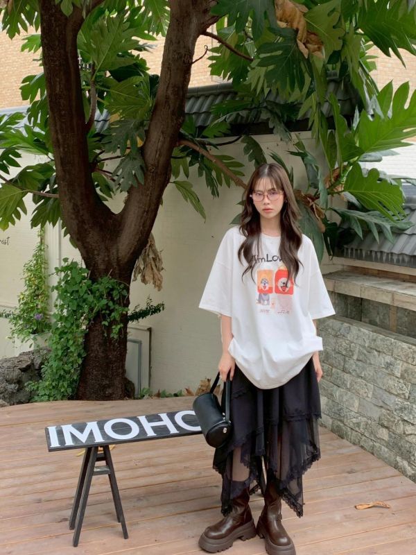 剛剛好的溫柔不規則長裙 韓系飄逸高腰裙 氣質層次穿搭（2色） 