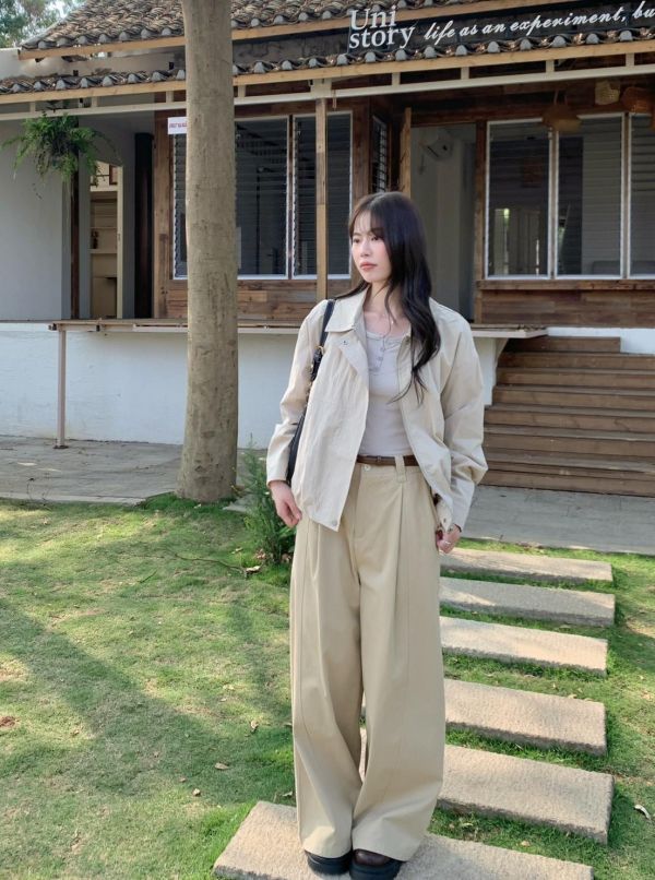 質感通勤高腰西裝褲 附皮帶百搭西裝褲（3色） 