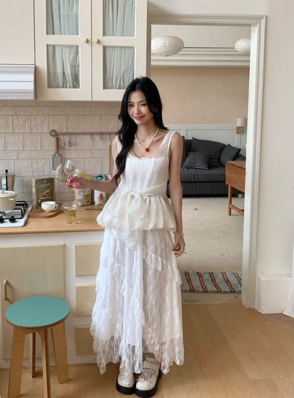 自訂款 童話裡的小公主 蕾絲蛋糕裙（單色） 