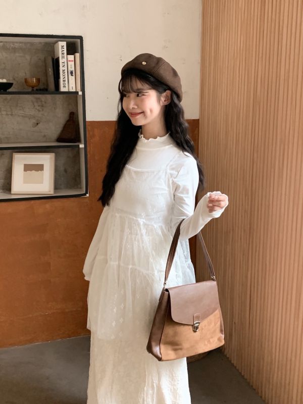夢境花紗 兩件套上衣+花花罩衫 