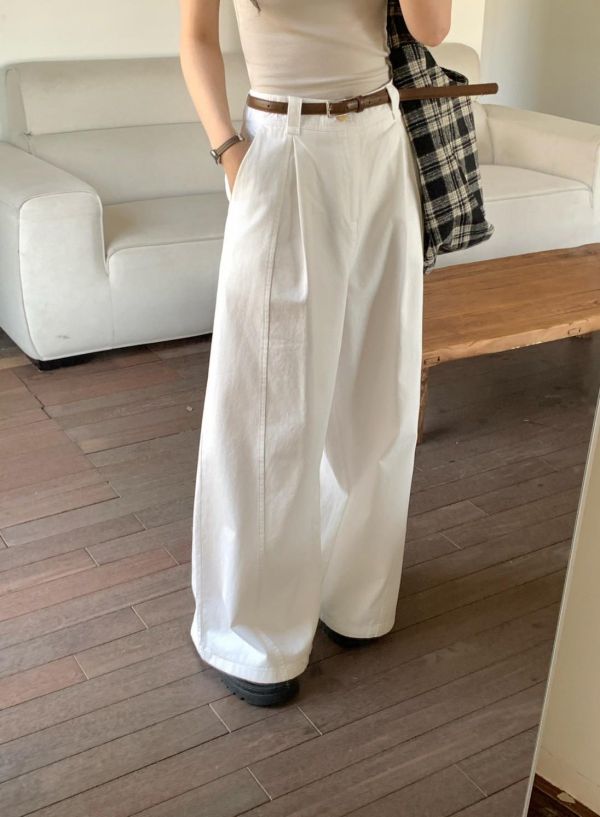 質感通勤高腰西裝褲 附皮帶百搭西裝褲（3色） 