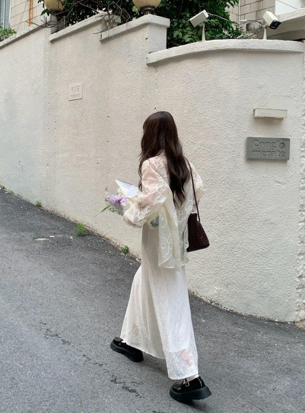 晨曦花園 高腰修身長裙 氣質垂墜感 顯瘦百搭長裙（2色） 