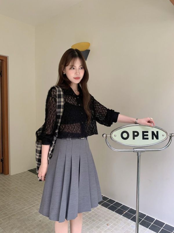 像初戀一樣的百褶裙 高腰顯腿長 學院風百搭短裙 氣質顯瘦款（2色） 