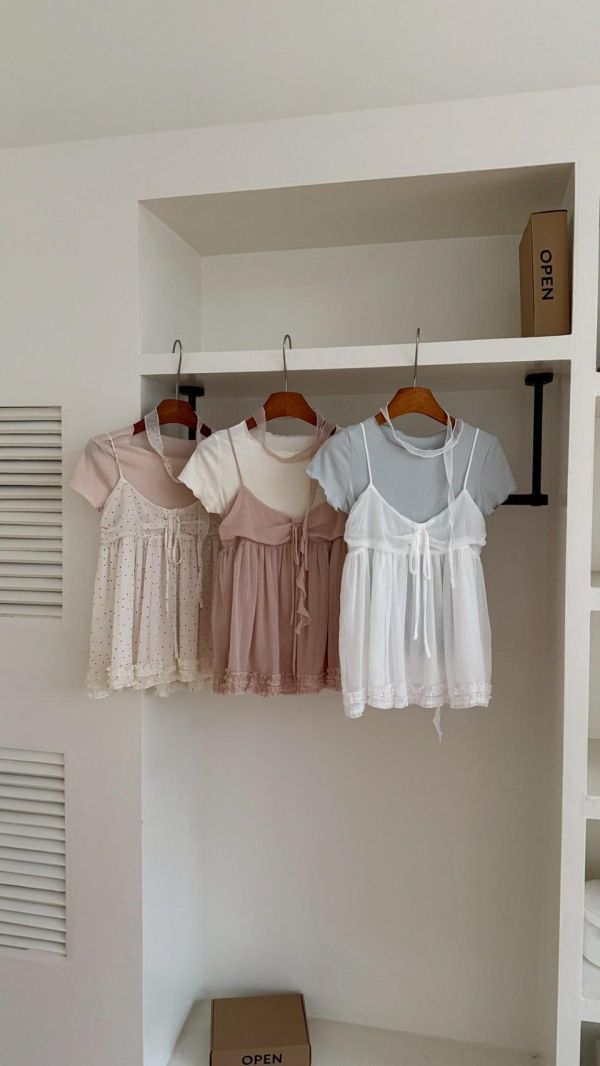 古堡甜心 透紗兩件式上衣（3色） 