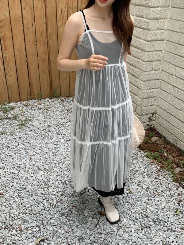 氧氣女孩必備單品 網紗蛋糕洋裝(4色) 