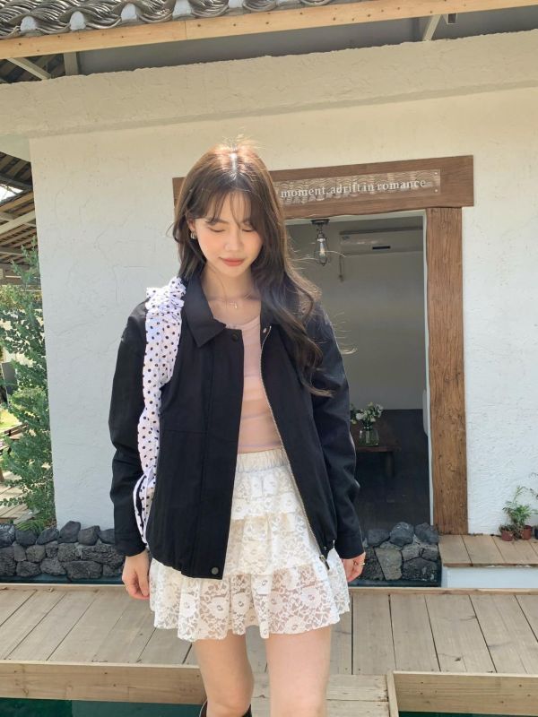 春日花語 蕾絲蛋糕裙 韓系甜妹層次短裙 高腰顯瘦 約會感百搭短裙（2色） 