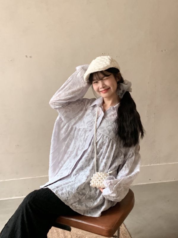 秋日楓葉唯美透膚襯衫 (3色) 婚禮穿搭必備 