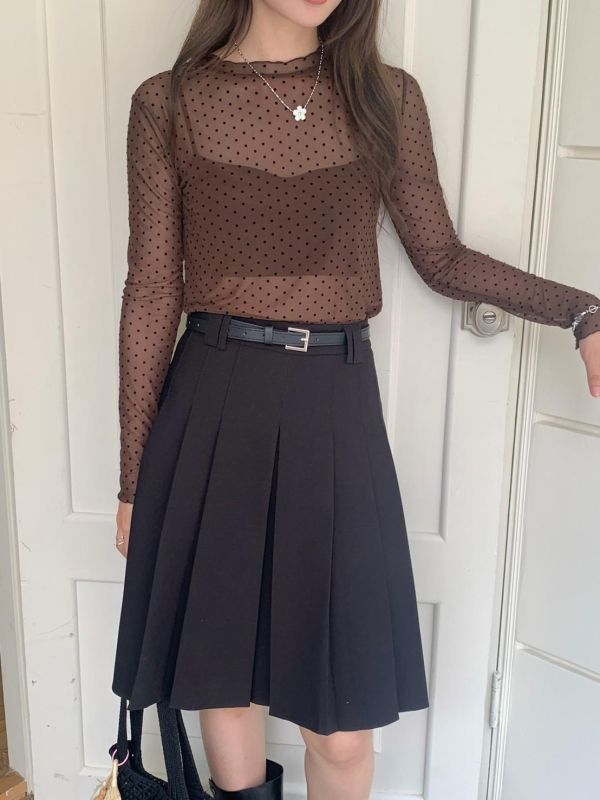 像初戀一樣的百褶裙 高腰顯腿長 學院風百搭短裙 氣質顯瘦款（2色） 