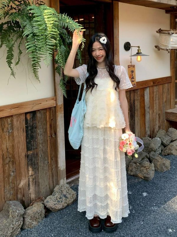 自訂款 花霧誓約 立體羽感細肩背心婚禮甜美款（3色） 