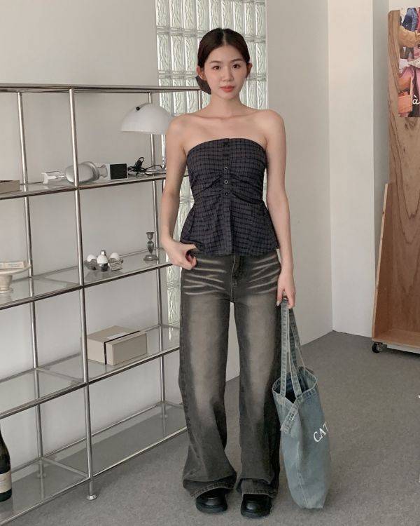 復古回歸 經典仿舊刷色牛仔長褲 (2色)S-L 
