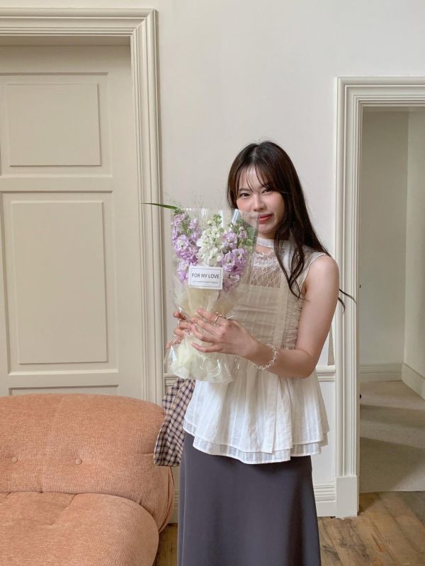 鈴蘭微光 綁帶細肩背心 收腰顯瘦 輕甜傘擺背心（2色） 