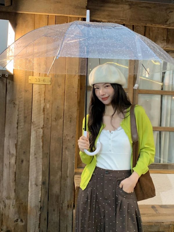 秋日奶油排扣罩衫 圓領針織開襟外套 韓系薄款長袖上衣 百搭小外套(5色） 