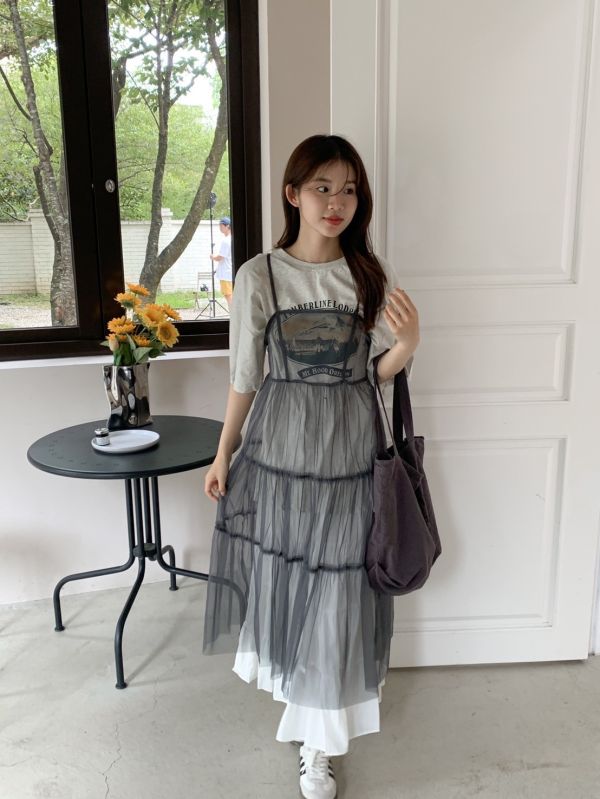 氧氣女孩必備單品 網紗蛋糕洋裝(4色) 