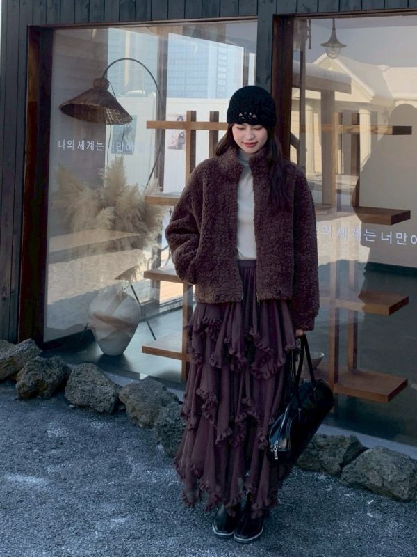 珍妮的搖籃曲 韓系復古層次紗裙 高級感垂墜不膨脹 顯瘦神比例（3色） 